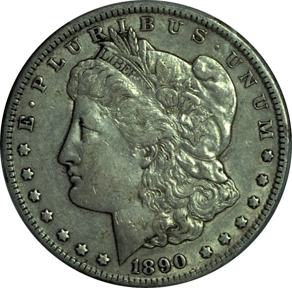 1890-CC Morgan Silver Dollar XF45 PCGS close up