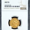 1858 $3 Gold Piece Indian Princess AU55 NGC obverse