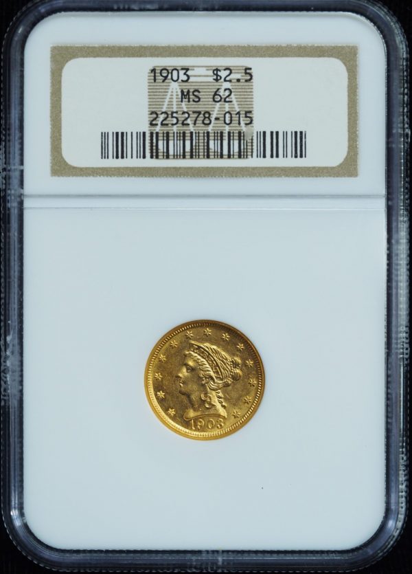 1903 $2.5 Gold Quarter Eagle Liberty Head MS62 NGC obverse