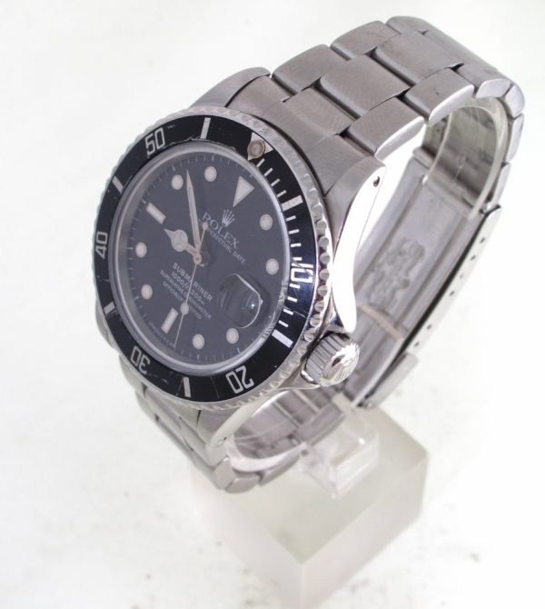 Pre-Owned Rolex Submariner 1983 Stainless Steel 40MM Watch With Black Index Dial And Black Bezel With Oyster Band Model# 16800 right