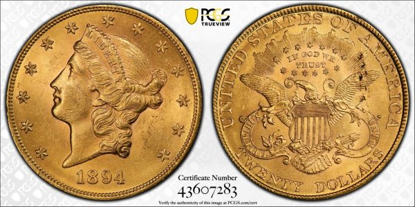 1894 $20 Liberty Gold Double Eagle Trueview