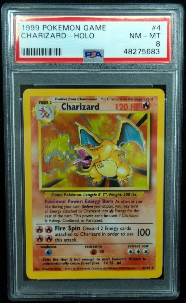 Charizard 4/102 Holo Base Pokemon Card PSA 8 NM-Mint