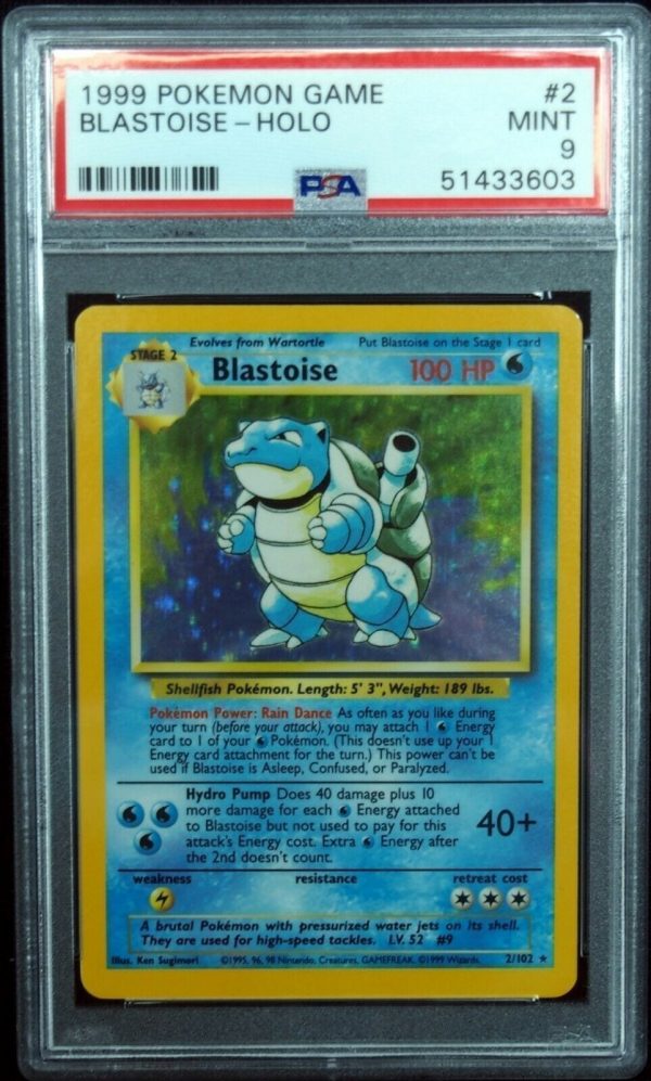 1999 Blastoise 2/102 Holo Base Pokemon Card PSA 9 Mint #51433603