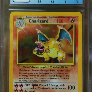 1999 Charizard 2/102 Base Set Pokémon Black Dot Error Card 7.5 NM CGC