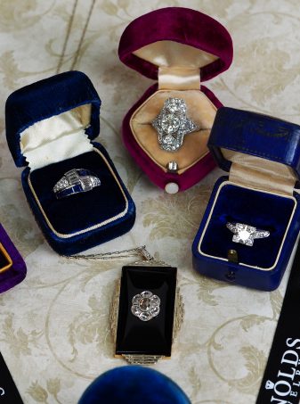 Art Deco Jewelry in jewelry boxes