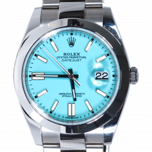 Pre-Owned Rolex Datejust Unpolished (2022) Tiffany Blue Dial 126300