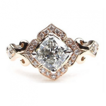 engagement ring two toned star