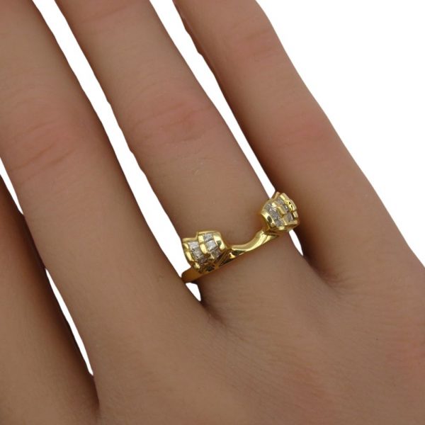 .12ctw Diamond Solitaire Ring Enhancer 14K Gold hand