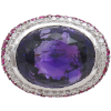 15.56ctw Amethyst & Ruby Statement Ring 18K White Gold Front