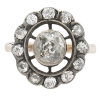 1880's .94ctw Old Mine Diamond Halo Victorian Ring 10K front