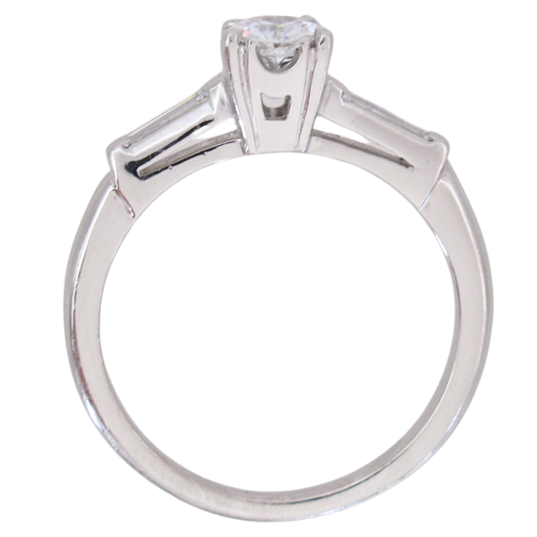 1950's .55ctw Diamond Mid-Century Engagement Ring Platinum profile