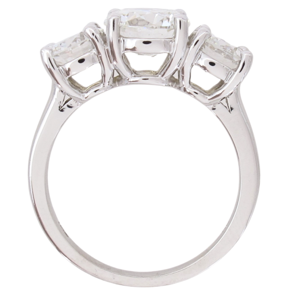 2.89ctw 3-Stone Round Diamond Engagement Ring 14k White Gold GIA profile (1)