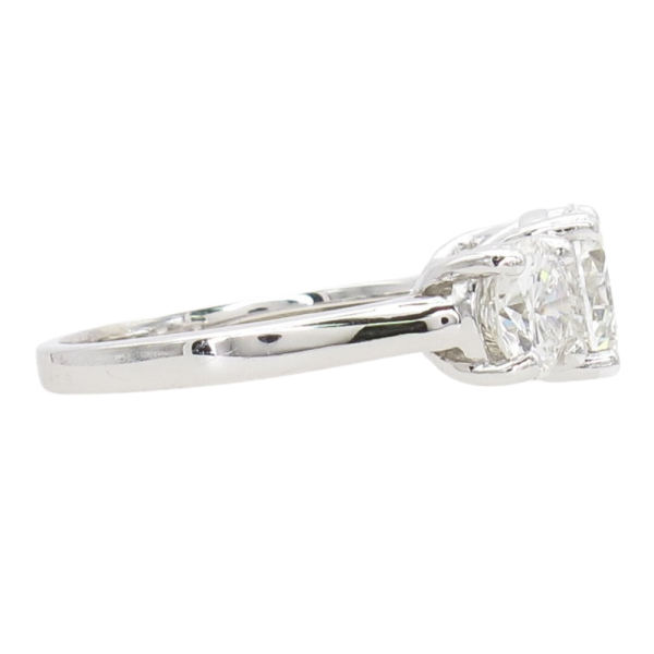 2.89ctw 3-Stone Round Diamond Engagement Ring 14k White Gold GIA profile (2)