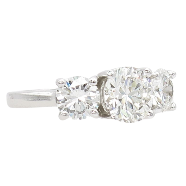 2.89ctw 3-Stone Round Diamond Engagement Ring 14k White Gold GIA side diamond (1)