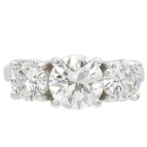 2.89ctw 3-Stone Round Diamond Engagement Ring 14k White Gold GIA side diamond (2)