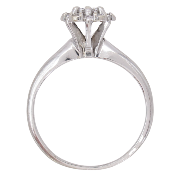 .27ctw Diamond Cluster Vintage Engagement Ring 14K profile