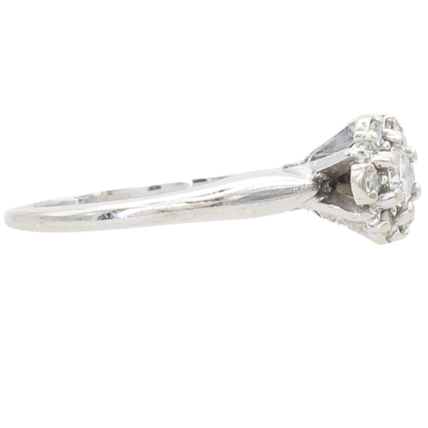 .27ctw Diamond Cluster Vintage Engagement Ring 14K side