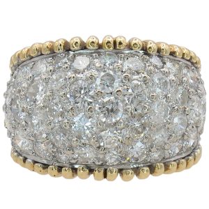 4.50ctw Diamond Dome Ring 18K Gold & Platinum Front