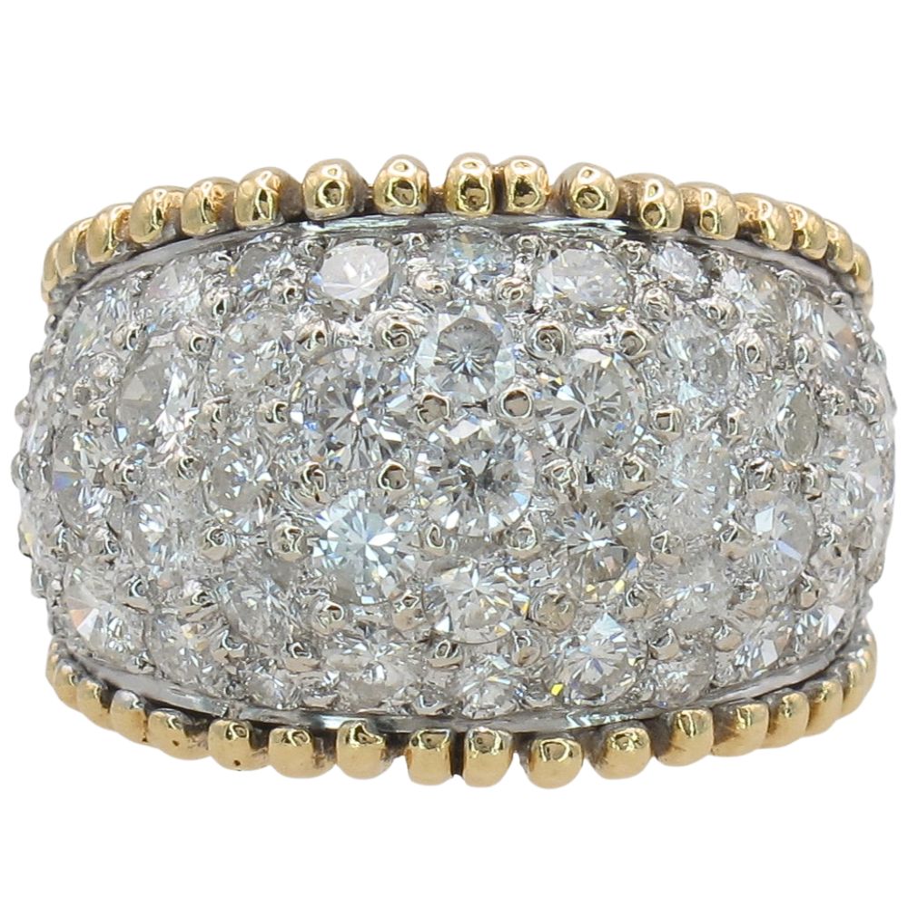 4.50ctw Diamond Dome Ring 18K Gold & Platinum