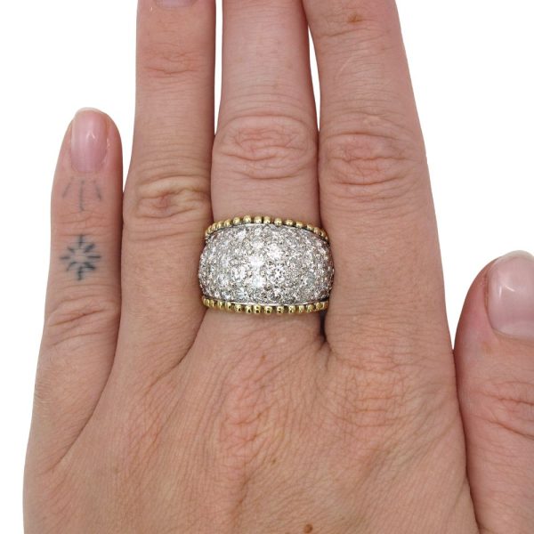 4.50ctw Diamond Dome Ring 18K Gold & Platinum Modeled