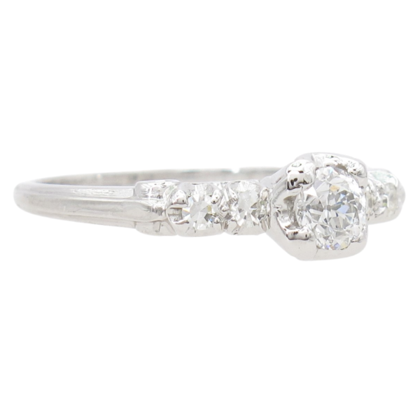 .46ctw Old European Diamond Art Deco Engagement Ring Platinum side (1)