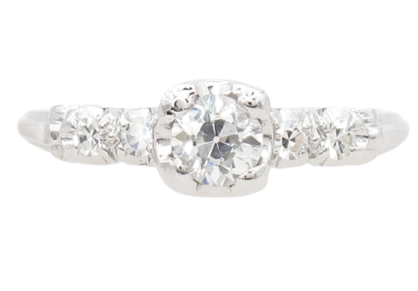 .46ctw Old European Diamond Art Deco Engagement Ring Platinum side (2)