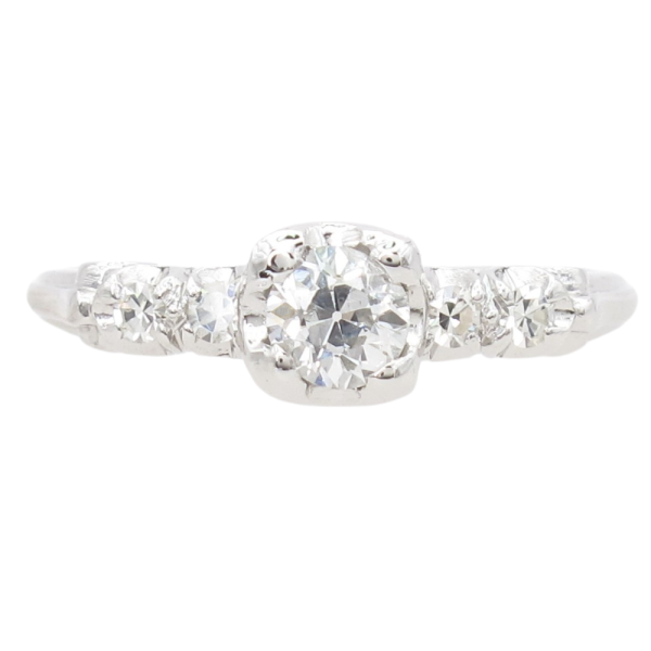 .46ctw Old European Diamond Art Deco Engagement Ring Platinum side (2)