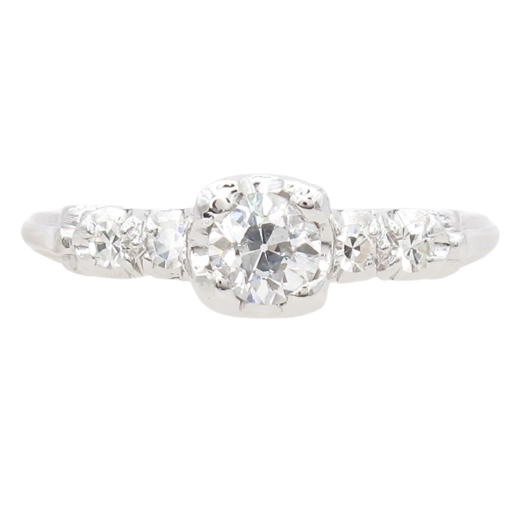 .46ctw Old European Diamond Art Deco Engagement Ring Platinum