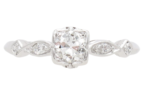 .50ctw Old European Diamond Art Deco Engagement Ring Platinum front