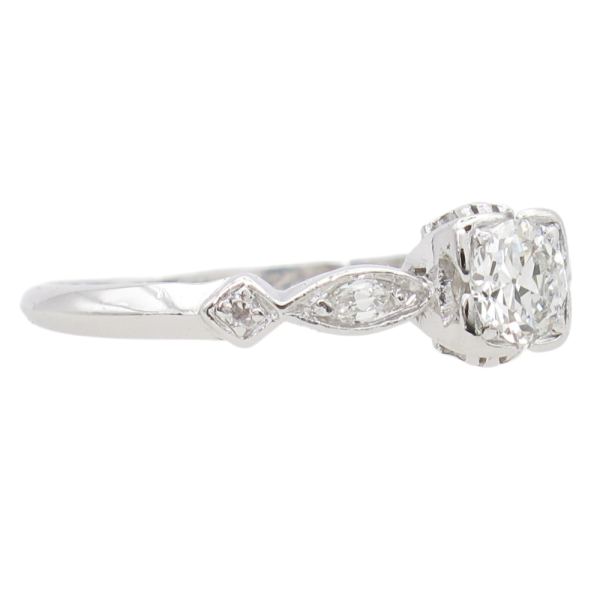 .50ctw Old European Diamond Art Deco Engagement Ring Platinum side (1)