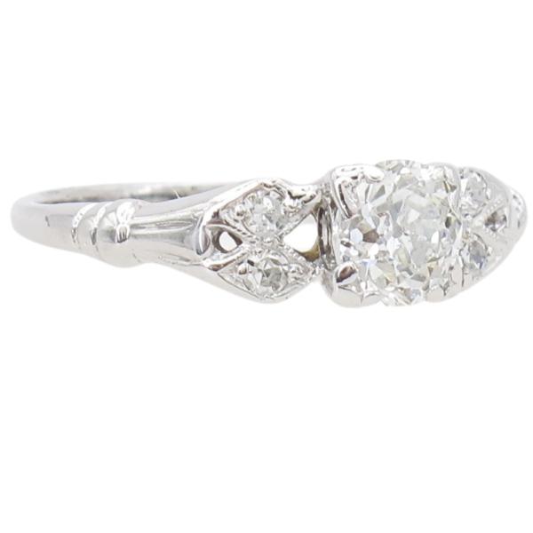 .65ctw Old European Diamond Art Deco Engagement Ring Platinum side (1)