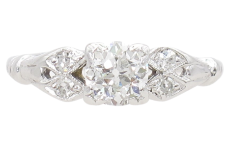 .65ctw Old European Diamond Art Deco Engagement Ring Platinum side (2)