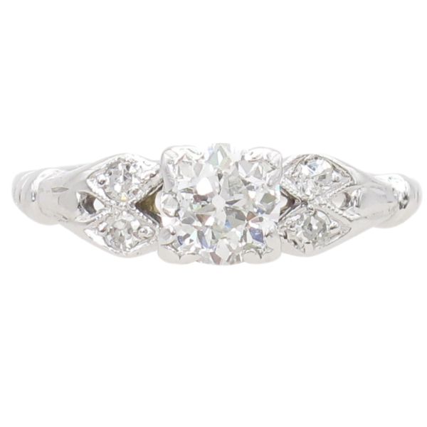 .65ctw Old European Diamond Art Deco Engagement Ring Platinum side (2)