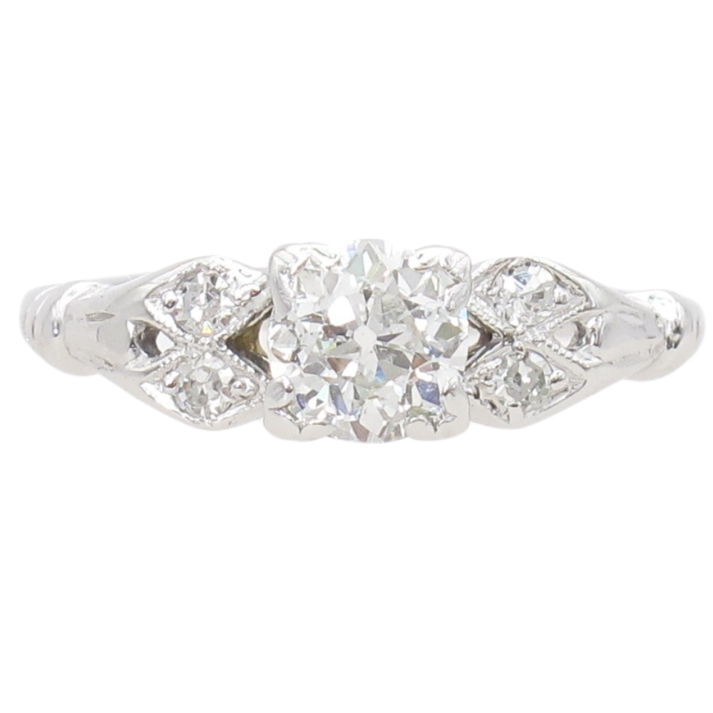 .65ctw Old European Diamond Art Deco Engagement Ring Platinum
