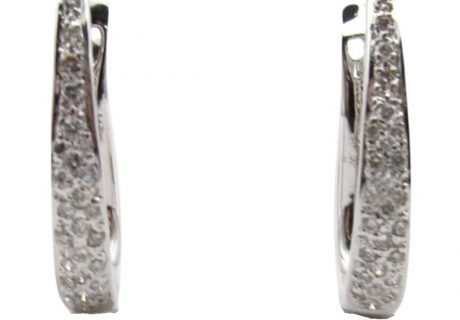 .75ctw Diamond U Gold Hoop Earrings 14K