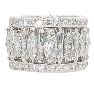 8.12ctw Marquise & Baguette Diamond Eternity Band Platinum (1)