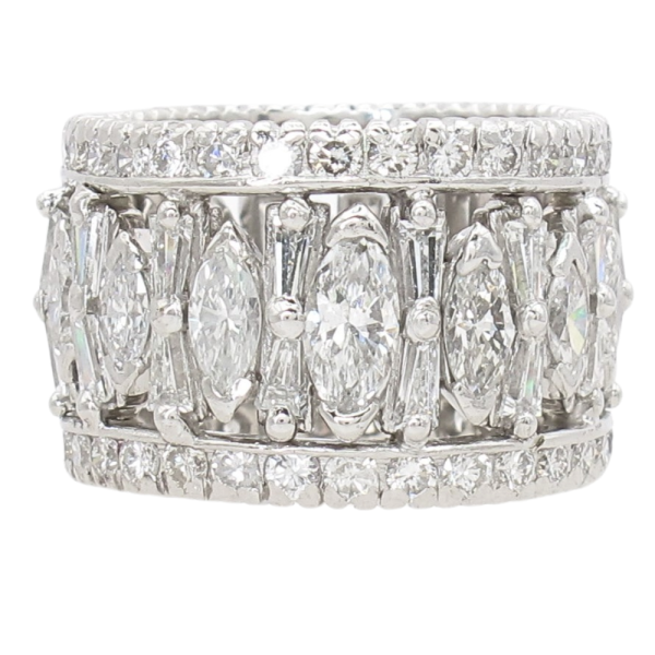 8.12ctw Marquise & Baguette Diamond Eternity Band Platinum (1)