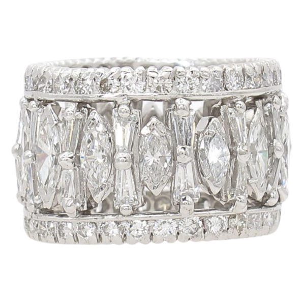 8.12ctw Marquise & Baguette Diamond Eternity Band Platinum (2)