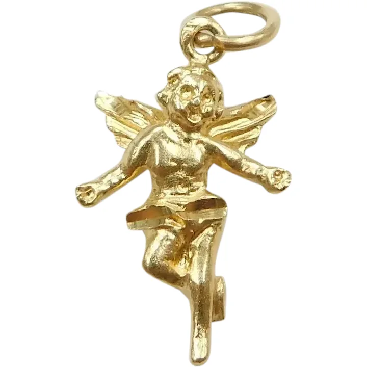 Cherub Charm 14K Yellow Gold