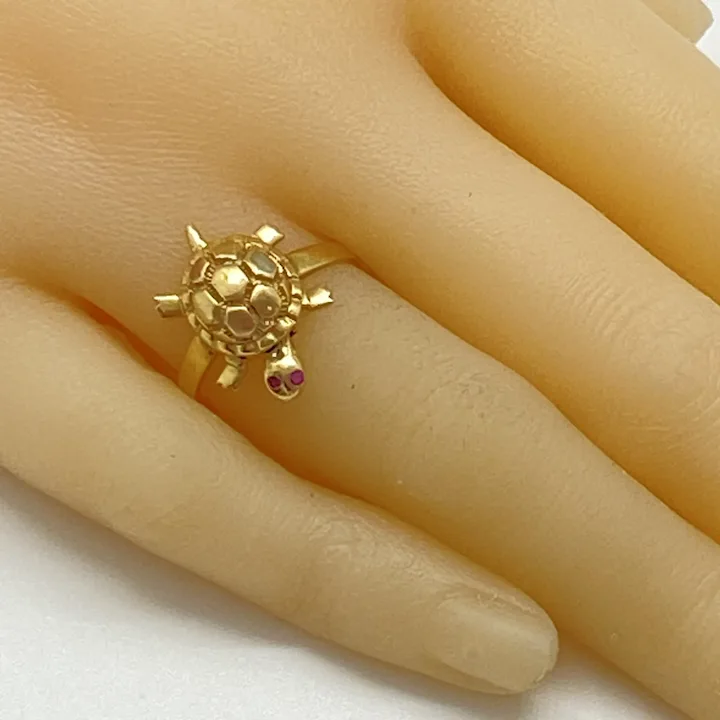 Buy Trendy Impon Ring Gold Plated White Pearl Turtle Ring Gold Design Online