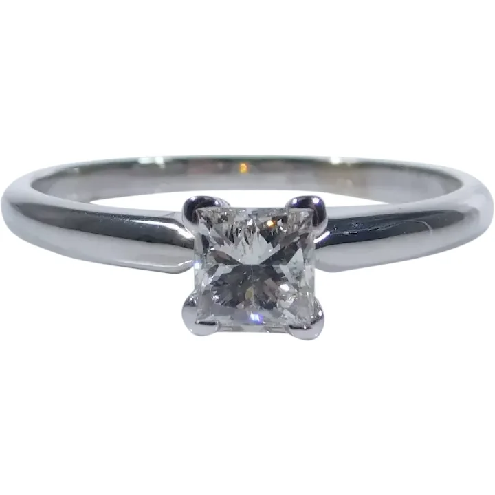 .58ct Princess Diamond Solitaire Engagement Ring 14K