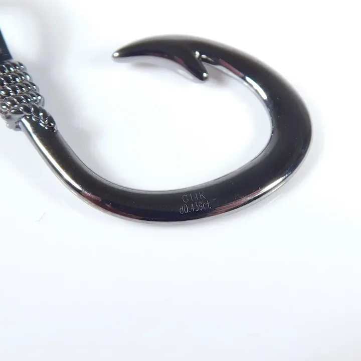 Diamond Fish Hook Pendant