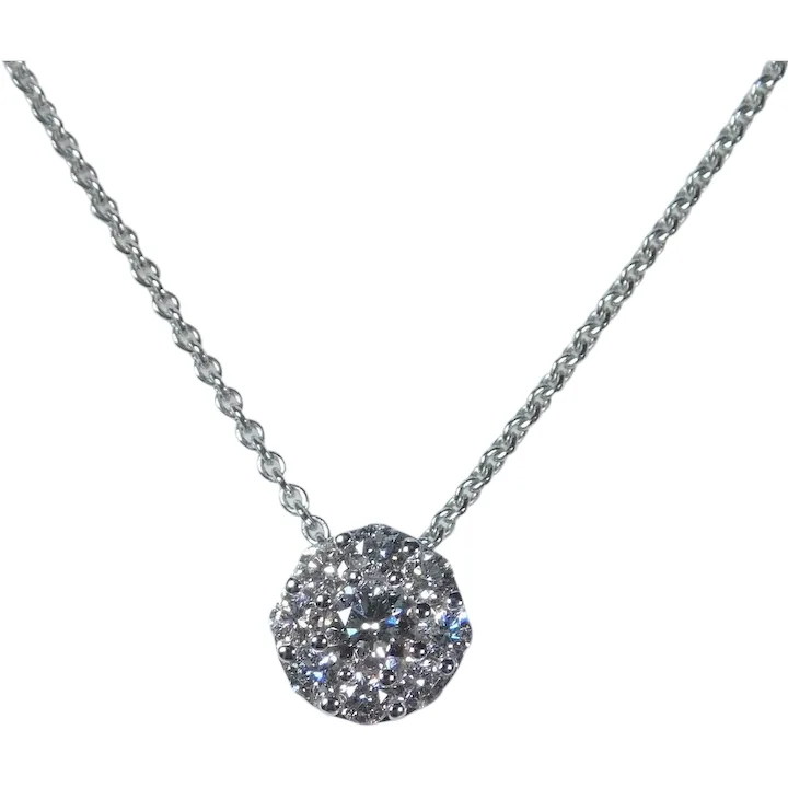 .41ctw Diamond Cluster Pendant Necklace 18K