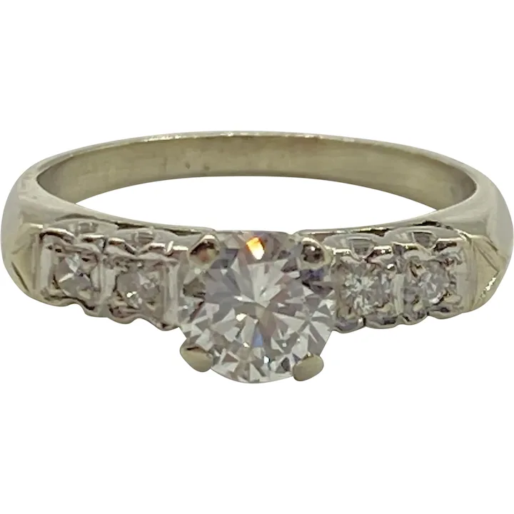Diamond Engagement Ring VS Quality .75 Carat tw 14K White Gold