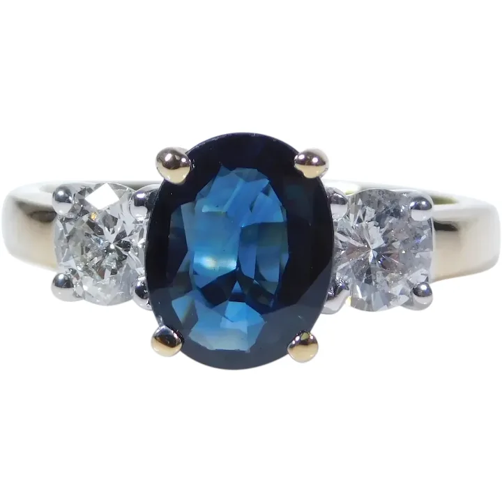 2.63ctw Sapphire & Diamond Alternative Engagement Ring 14K Gold - 143