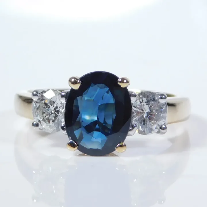 2.63ctw Sapphire & Diamond Alternative Engagement Ring 14K Gold - 143