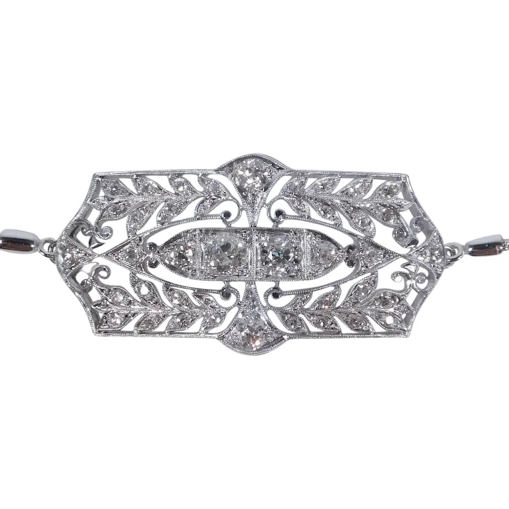 1.15ctw Art Deco Diamond Bar Bolo Bracelet