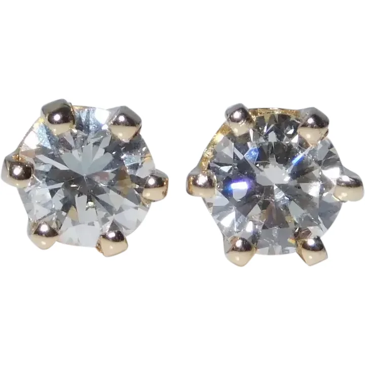 .56ctw Diamond Solitaire Stud Earrings 14K