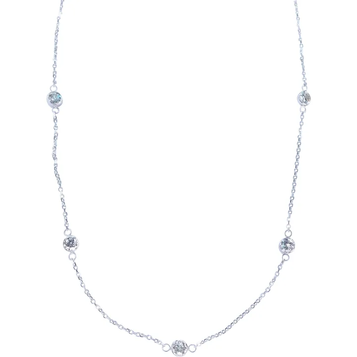 2.10ctw Diamond by the Inch Necklace 14K Gold