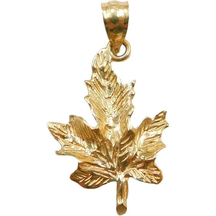 Maple Leaf Pendant 14k Yellow Gold
